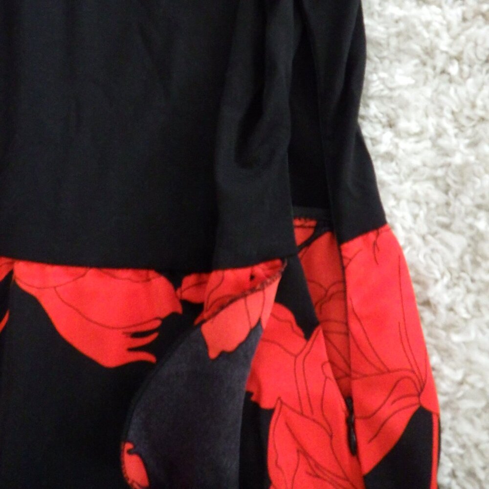BTFBM Women's Casual Sleeveless Summer Dress Black Red Size Medium Flowy NEW - Picture 4 of 9